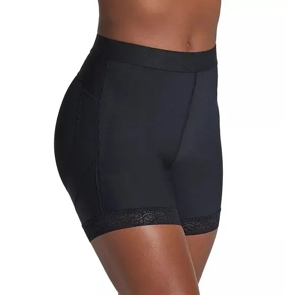 Leonisa NWT Mid-Rise Sculpting Butt Lifter Shaper Short Black Large